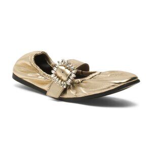 Free People Gold Ursa Gemini Ballet Flat